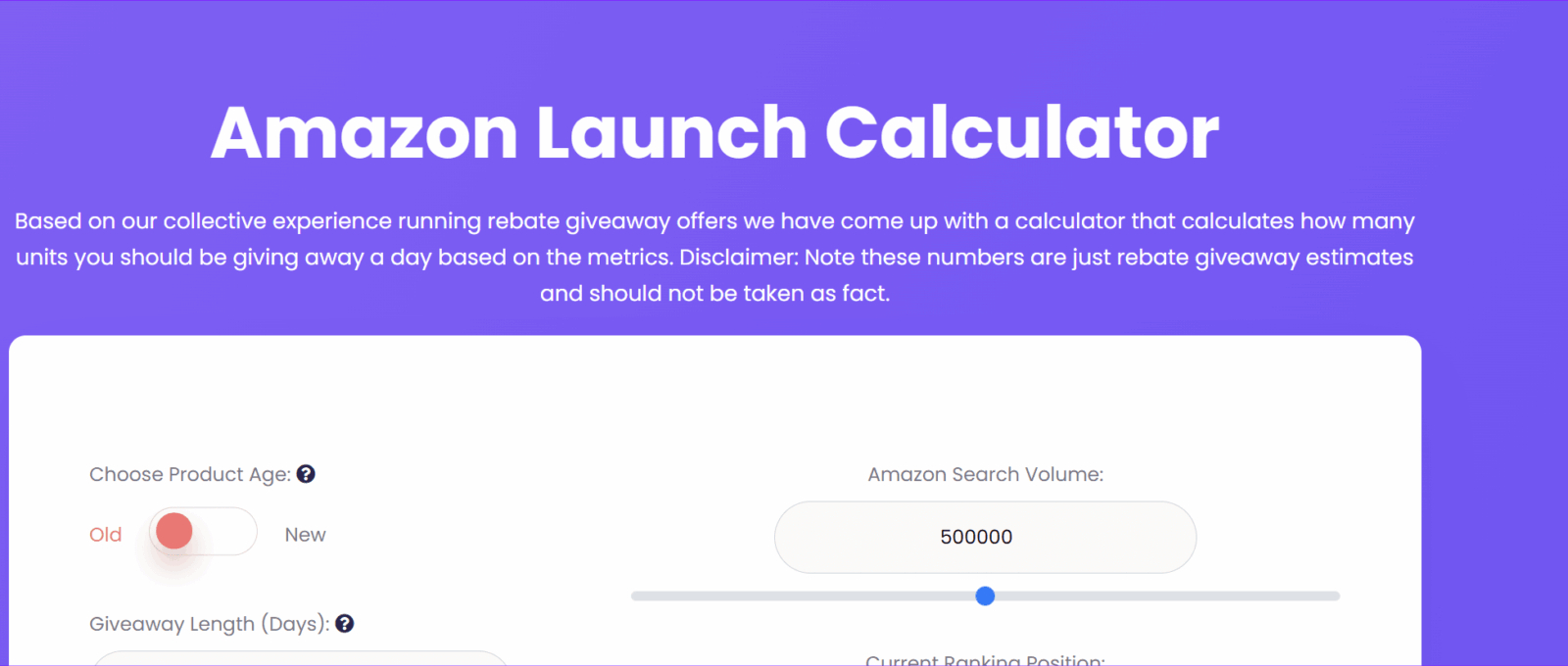 Amazon launch calculator