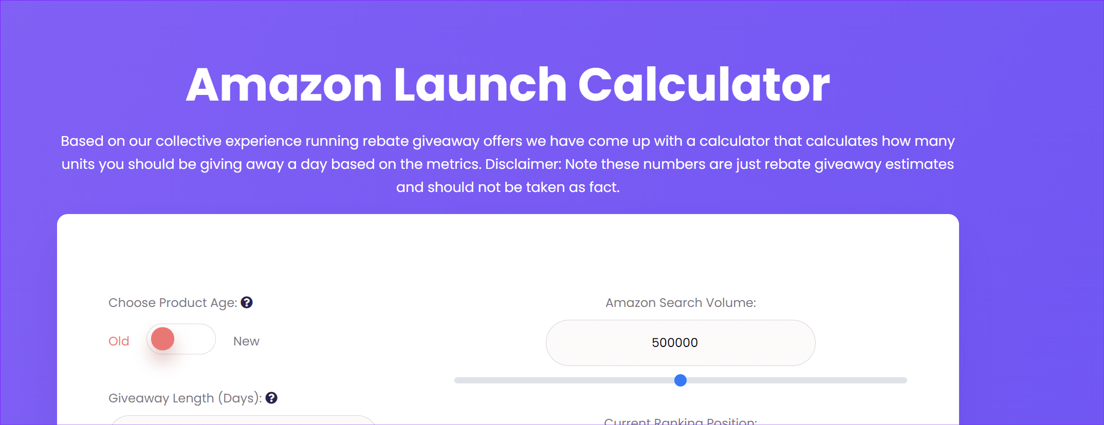 Amazon launch calculator